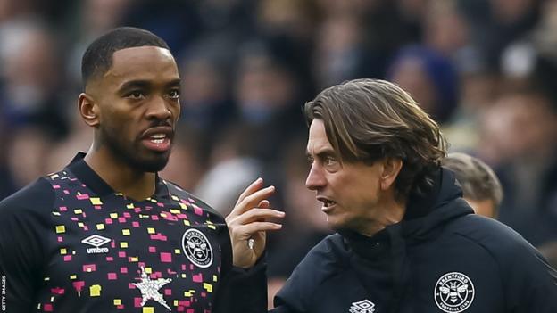 Brentford manager   Thomas Frank and striker Ivan Toney