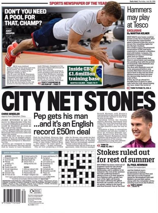John Stones Daily Mail