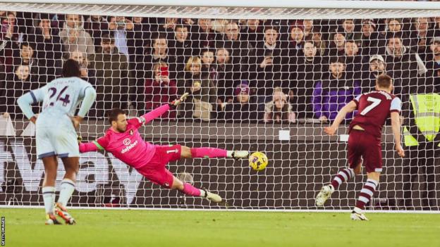 James Ward-Prowse scores West Ham's penalty