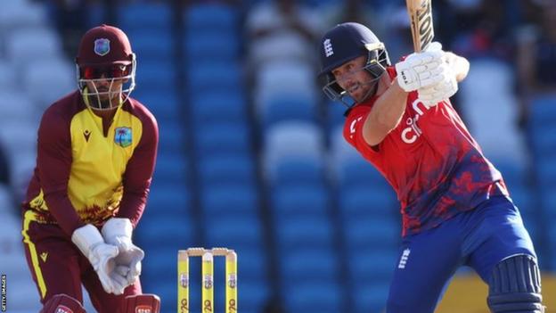 Phil Salt batting for England v West Indies
