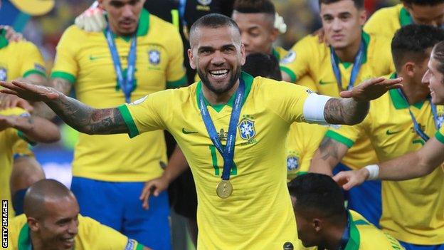 Alves was voted Player of the Tournament at the Copa America this summer