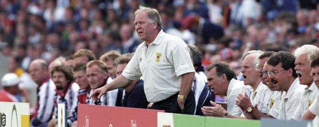 Craig Brown in the Scotland dugout at the 1998 World Cup finals