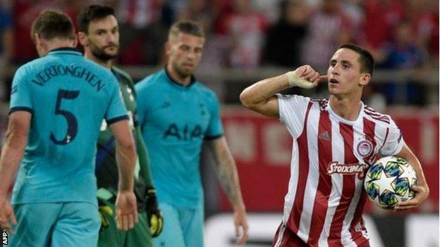 Olympiakos' Daniel Podence was a real nuisance against Tottenham and scored a goal of the highest quality to launch his side's comeback