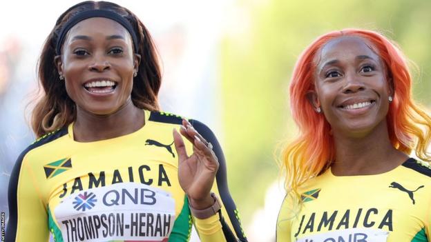 Elaine Thompson-Herah and Shelly-Ann Fraser-Pryce