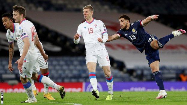 Southampton striker Che Adams opened his Scotland account on his third appearance