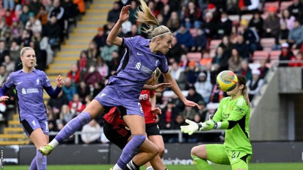 Liverpool equalise against Manchester United through Millie Turner's own goal