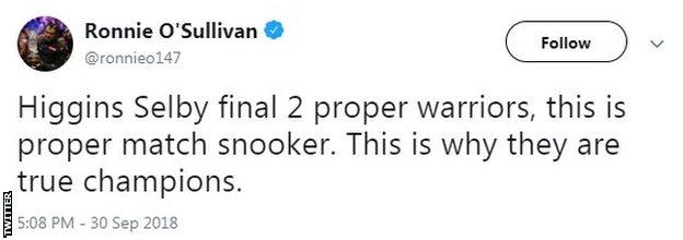 Ronnie O'Sullivan on Twitter