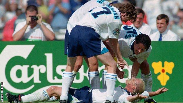 England celebrate at Euro 96