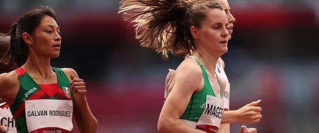 Ciara Mageean on her way to finishing 10th in the 1500m semi-finals