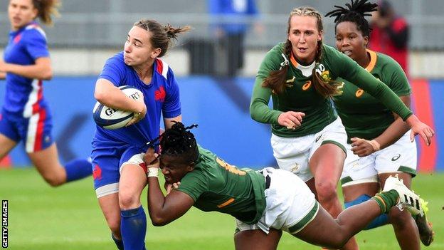 South Africa in action against France