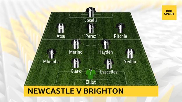 Newcastle's starting XI v Brighton