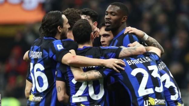 Inter Milan celebrate goal against Juventus