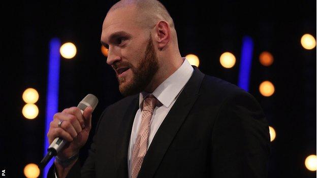 Tyson Fury at the BBC Sports Personality of the Year awards