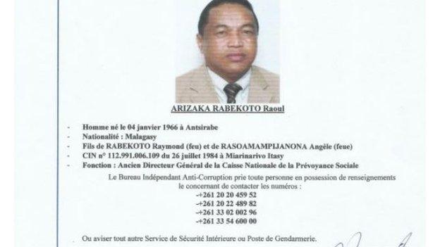 The letter published by Madagascar's anti-corruption body Bianco