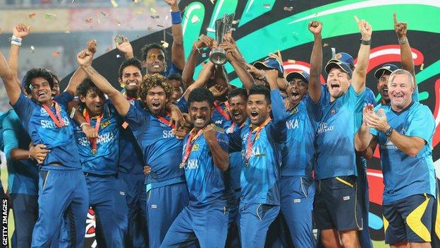 Sri Lanka celebrate winning the World Twenty20 in 2014