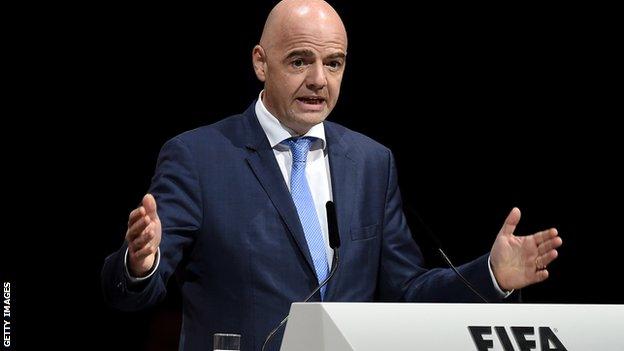 Gianni Infantino at the Fifa extraordinary congress in Zurich