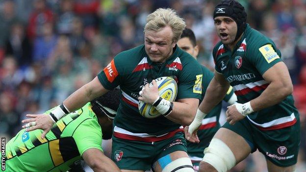 Luke Hamilton in action for Leicester Tigers