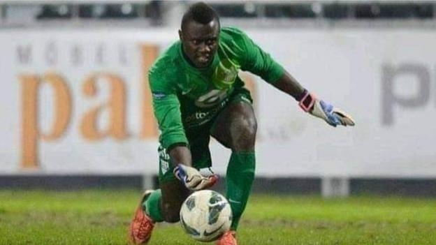 John Felagha in action for Belgian side KAS Eupen in 2013