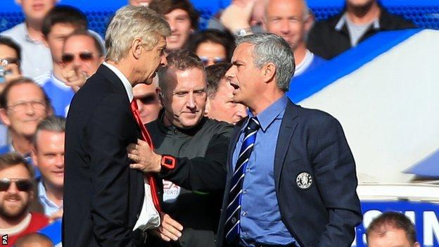 Arsenal manager Arsene Wenger (left) and Chelsea counterpart Jose Mourinho