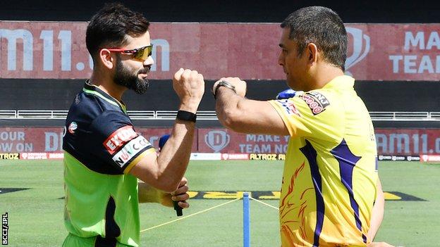 Royal Challengers Bangalore captain Virat Kohli and Chennai Super Kings captain MS Dhoni
