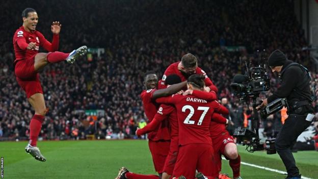 Liverpool players celebrate