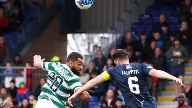 Celtic's Cameron Carter-Vickers and Alex Iacovitti challenge