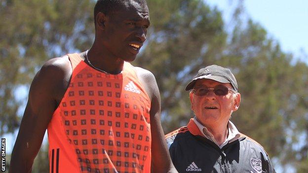 David Rudisha and Brother Colm O'Connell in 2012