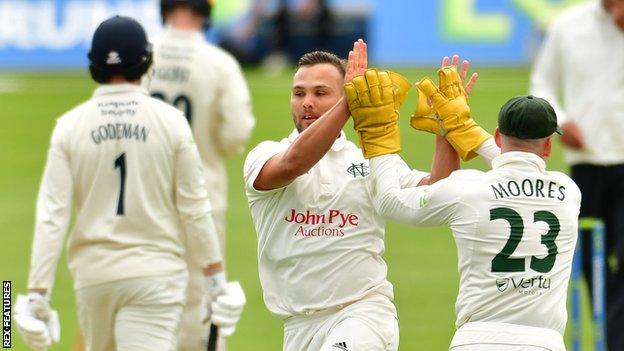 Nottinghamshire's Dane Paterson finished day one with figures of 3-36