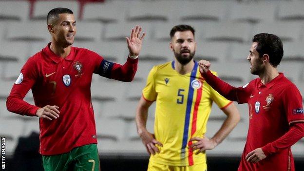 Portugal 7-0 Andorra: Cristiano Ronaldo and Pedro Neto on target - BBC Sport