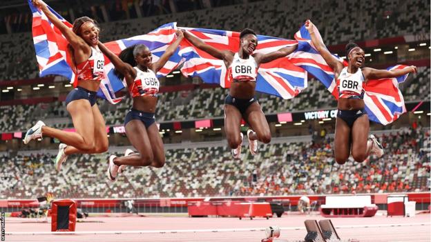 Imani-Lara Lansiquot, Dina Asher-Smith, Daryll Neita and Asha Philip observe  bronze astatine  the Tokyo Olympics successful  2021