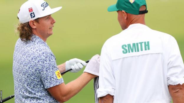 Cameron Smith and his caddie at the 87th Masters