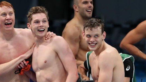 Great Britain's 4x200m freestyle team