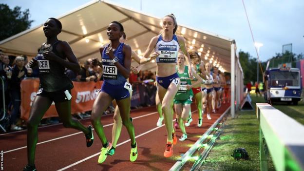 Eilish McColgan of Great Britain in action at the Night of the 10,000m PBs