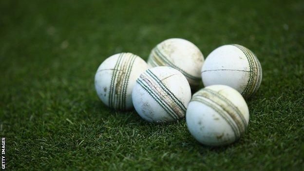 A stock image of white cricket balls