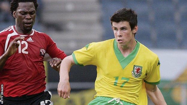 Gareth Bale on his Wales debut in 2006