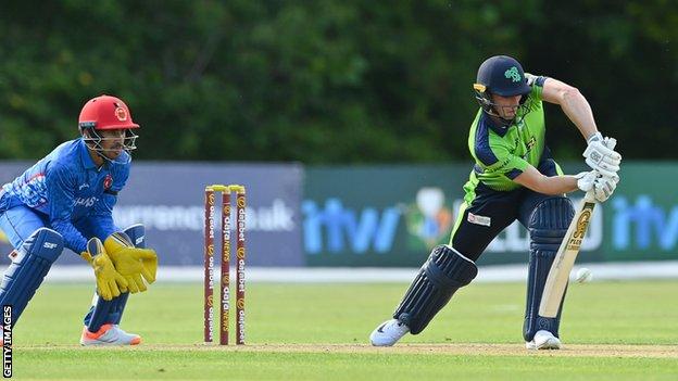Lorcan Tucker on his way to a second half-century in three games for Ireland