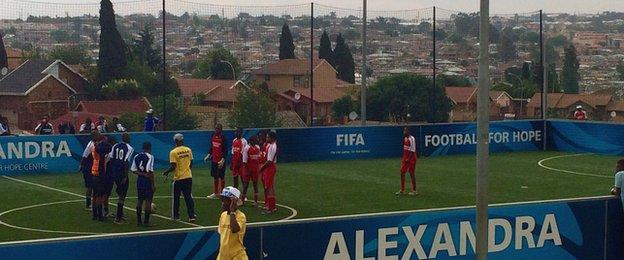 South African children play out their very own 'Champions League' in the Johannesburg township of Alexandra.