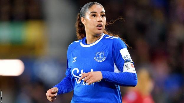 Gabby George playing for Everton