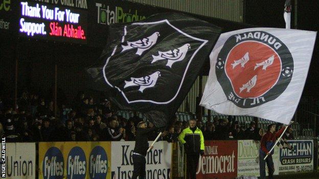 Dundalk fans at the club's Oriel Park ground