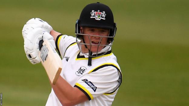 Gloucestershire's Ben Charlesworth finished unbeaten on 58 on day three against Derbyshire
