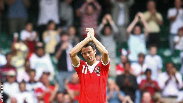 Ryan Giggs in action for Wales