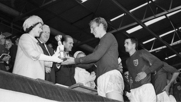 Prince Philip attends the World Cup final in 1966