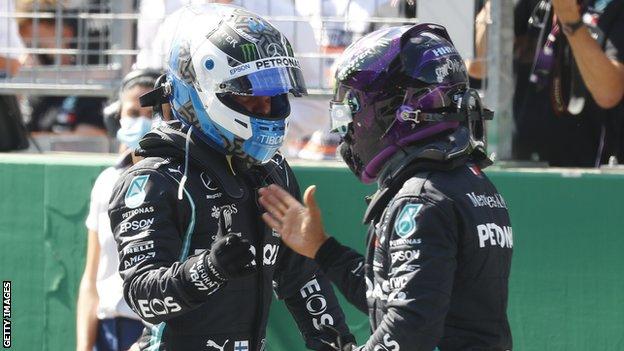 Vallteri Bottas and Lewis Hamilton