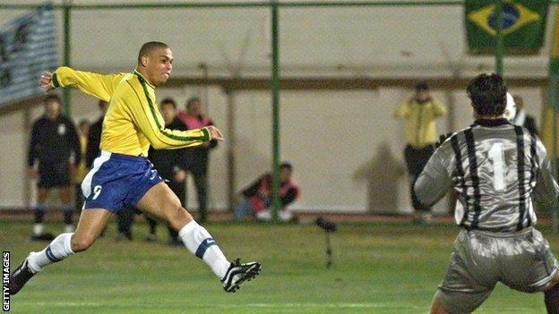 Ronaldo won 98 caps for Brazil, scoring 62 goals, and helped them claim two World Cups