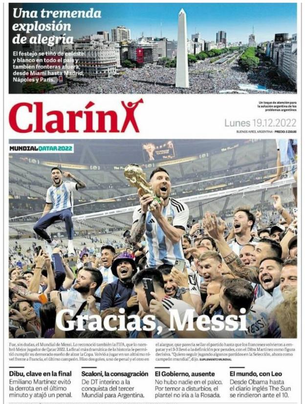 Portada de Clarín