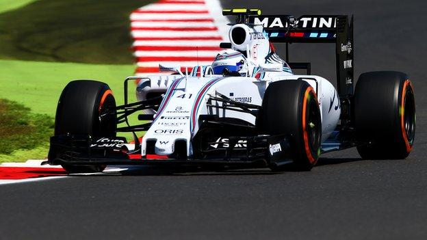 Susie Wolff drives during practice at this year's British Grand Prix