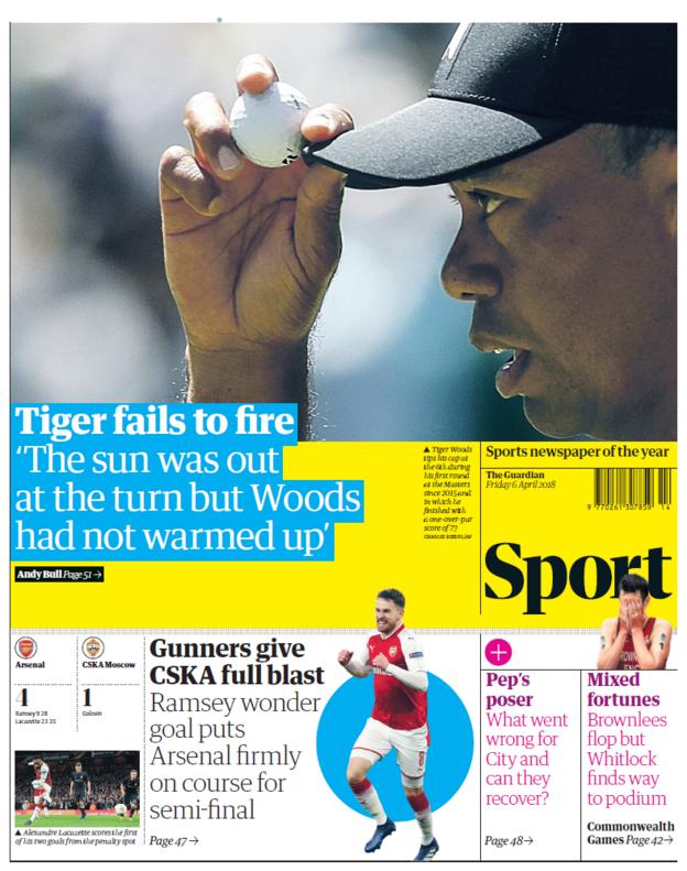 Guardian sports section on Friday