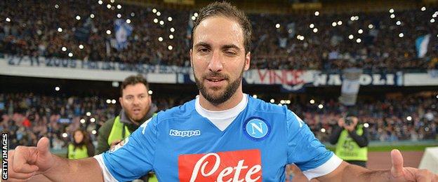 Napoli forward Gonzalo Higuain