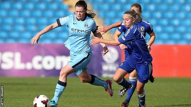 Tash Flint playing against Chelsea Ladies