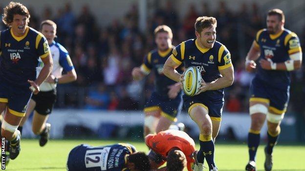 Tom Heathcote created Wynand Olivier's try against Newcastle at Sixways in October 2016